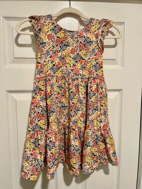 Old Navy Printed Flutter-Sleeve Tiered Swing Dress (Girls Medium Size 8)